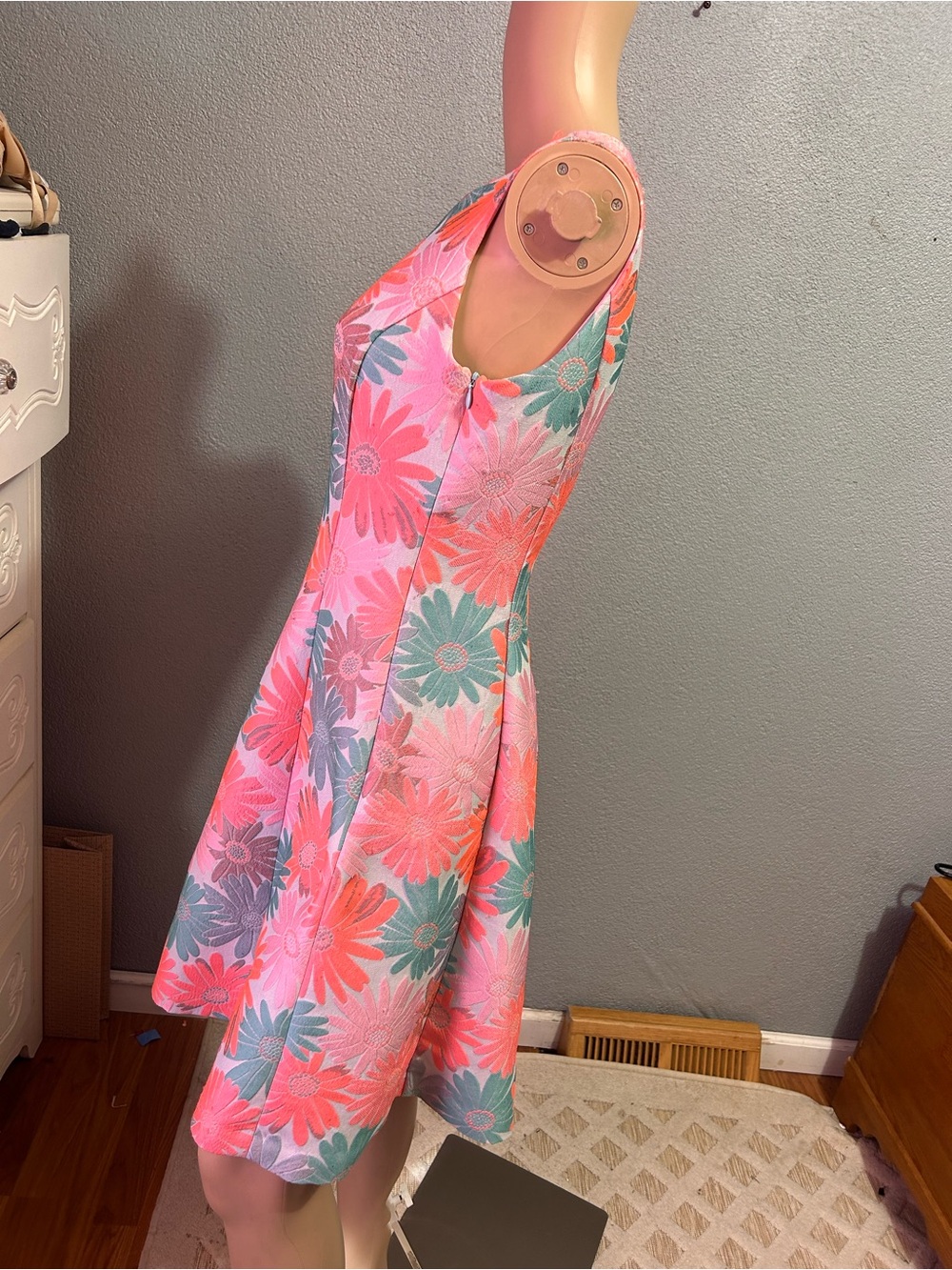 Sara Campbell floral sleeveless sheath dress size 2 - Picture 4 of 8